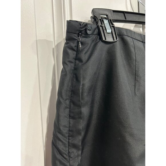 Harris Wallace Womens High Waist Buttoned Silk Pants Size 10 Black - Picture 4 of 8